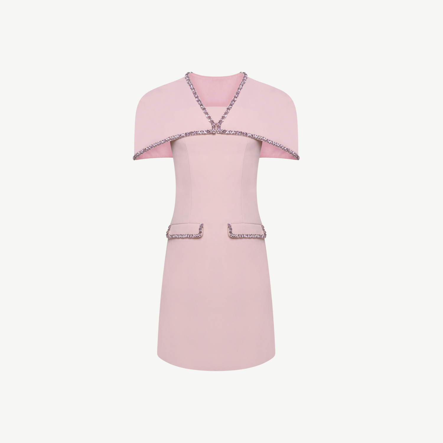 Sukienka Rosa | Mini z pelerynką z kryształkami