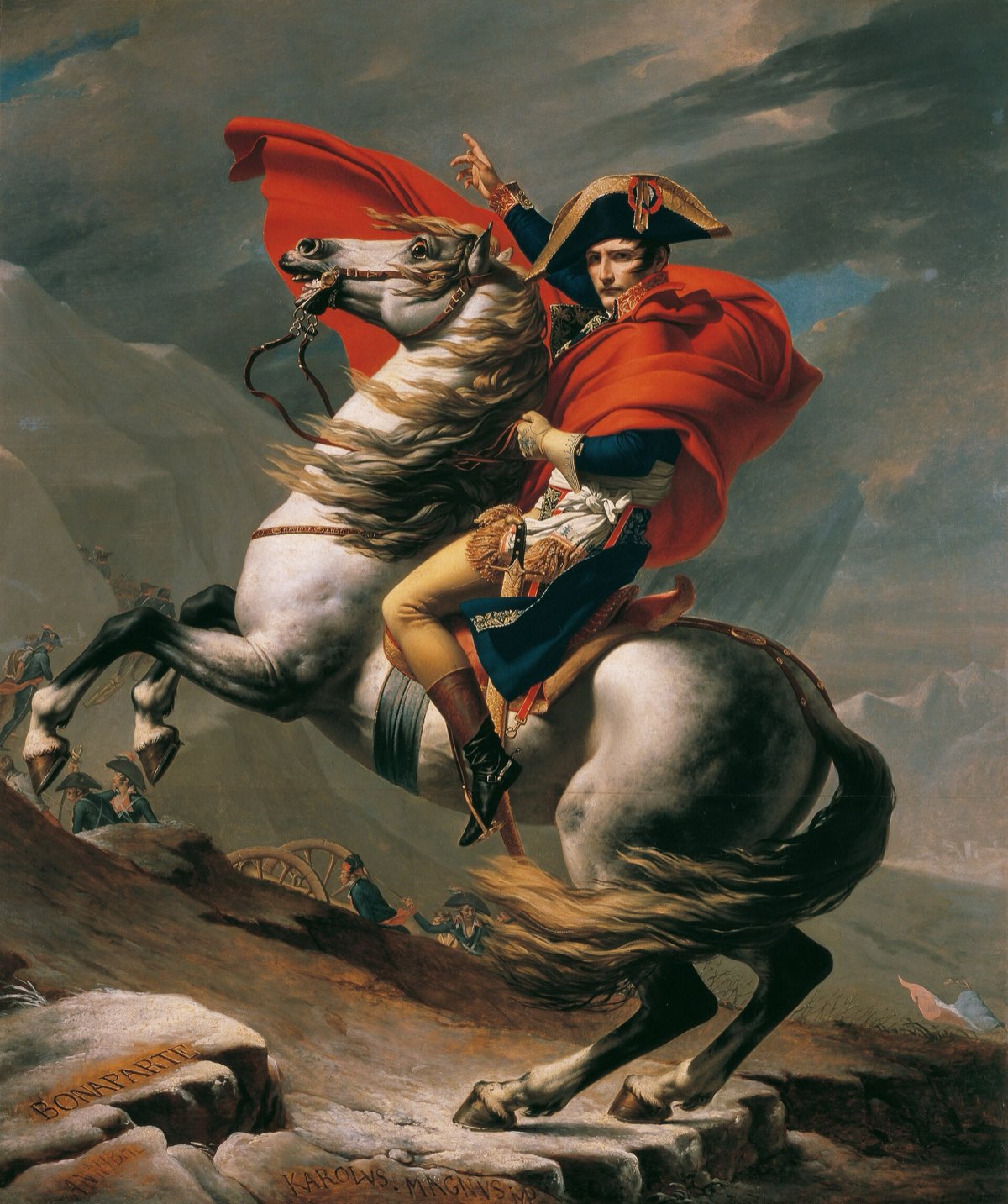 Napoleon Crossing the Alps, framed print